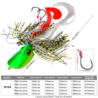 Leurre de pêche en mer avec tête plombée, hameçon double, flottant, 100g, pour la pêche au poisson de mer, leurre artificiel dur de simulation