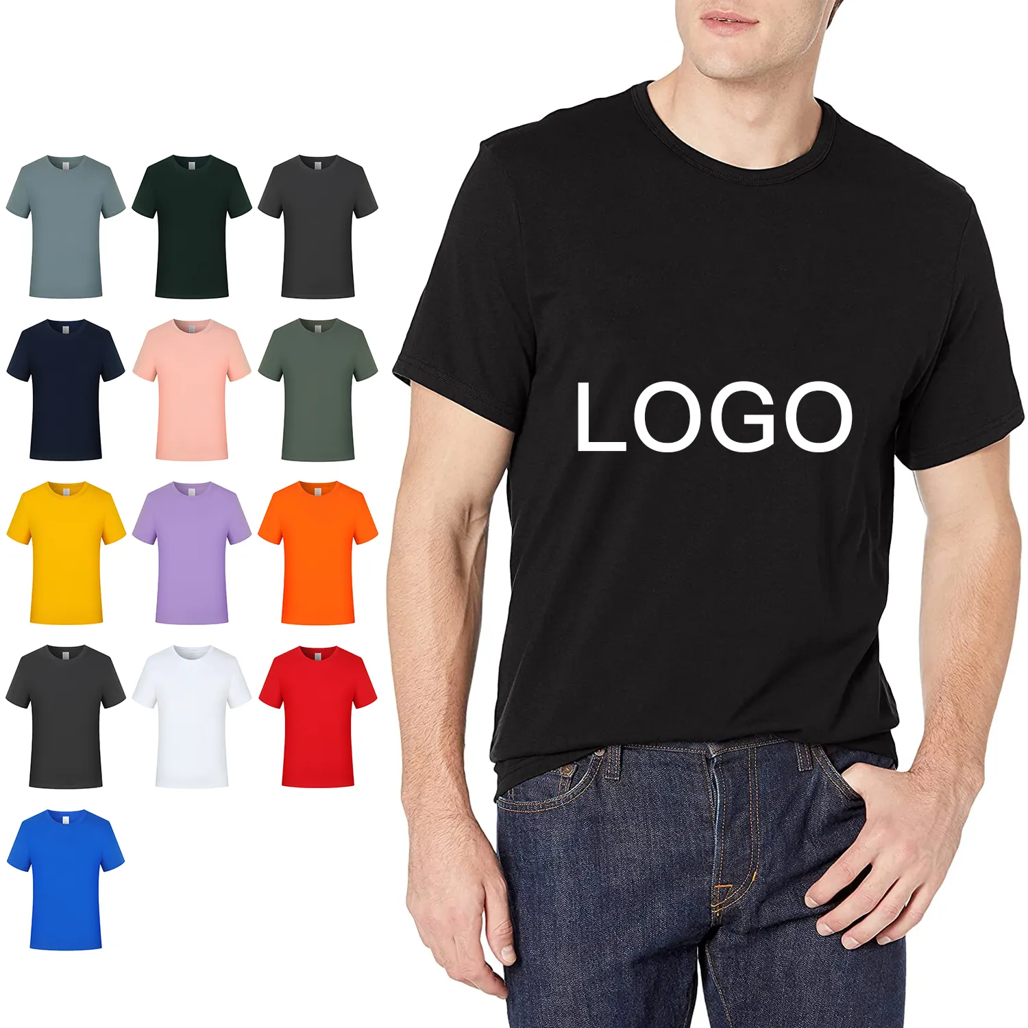 T-shirt custom printed logo cotton short-sleeved white body shirt men's work clothes cultural advertising shirt custom