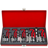 Prix usine 131 pièces M5 M6 M8 M10 M12 Kit de réparation de filetages de voiture, outils manuels pour réparation de filetages abîmés