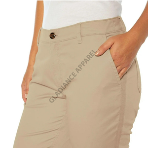 กางเกงผ้าฝ้ายทอลายทแยงเอวสูงเข้ารูปสำหรับผู้หญิงไซส์ใหญ่พิเศษระบายอากาศได้ลำลองยืดได้ - Product Image 6