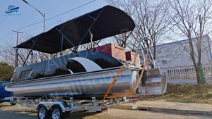 Yacht électrique <span class=keywords><strong>de</strong></span> luxe avec moteur hors-bord, <span class=keywords><strong>bateau</strong></span> ponton en aluminium avec moteur et remorque, <span class=keywords><strong>bateau</strong></span> <span class=keywords><strong>de</strong></span> fête en <span class=keywords><strong>fibre</strong></span> <span class=keywords><strong>de</strong></span> <span class=keywords><strong>verre</strong></span> - Product Image 5