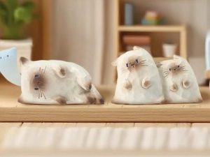 Lot de figurines miniatures de chats siamois de la série émotionnelle PAI authentiques en vente en gros pour collection et cadeaux - Product Image 2