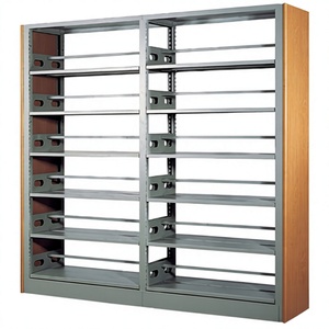Modern Design <b>Book</b> Shelf Stainless Steel Bookcase and Racks for School <b>Library</b> Furniture with Back Freestanding Rectangular - Product Image 5