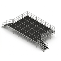 Plateforme de scène WEIXING personnalisable à installation rapide en alliage d'aluminium robuste pour concerts et événements 4x4' (1,2m x 1,2m) 1,5-2m