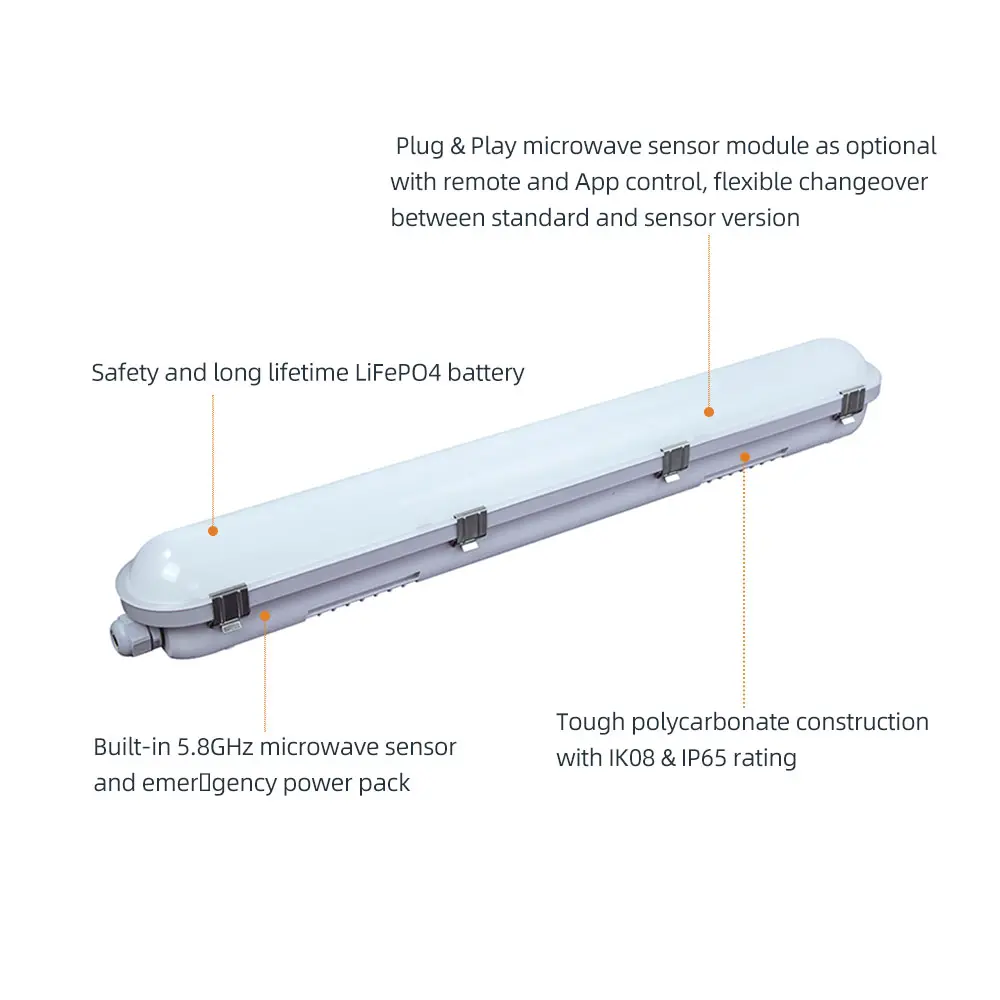 Wiscoon 2023 Preço Barato Slim 1200mm 2ft 4ft Led Batten 18w 26w 36w 45w 72w1800lm Led Sarrafo para Habitação Led Sarrafo Luz