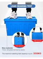 Grande caisse/boîte empilable en plastique écologique pour entrepôt industriel, pliable, avec couvercle pour le transport logistique, personnalisable