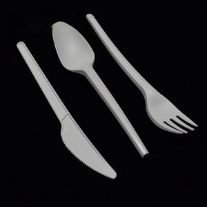 Nhà Máy giá bán buôn Logo 5 6 7 8 inch PLA dao muỗng nĩa phân hủy sinh học dùng một lần thiết lập dao kéo với khăn ăn - Product Image 2