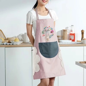 1 tablier de cuisine unisexe imperméable et résistant à l'huile avec grande poche, pour essuyer les mains, usage domestique et nettoyage - Product Image 3