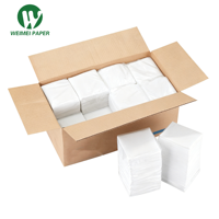 Serviettes de table en papier 3 plis 4 volets de qualité supérieure, en pâte de bois vierge, blanches, personnalisables avec votre logo pour restaurants et événements