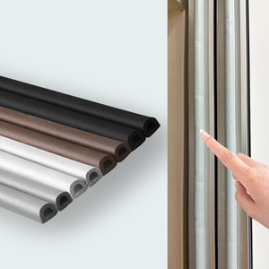 Tiras de sellado para puertas y ventanas tipo D, tiras adhesivas a prueba de viento y que bloquean el viento, pegatinas para marcos de puertas, aislamiento acústico y - Product Image 2