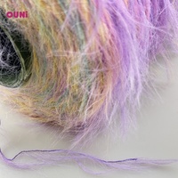 Mischfarbenes Nylonmaterial 8 cm Flauschiges Langhaar-Nerzgarn für DIY-Pullover Strickmaschine Weberei Space-Dye Imitationsfellgarn
