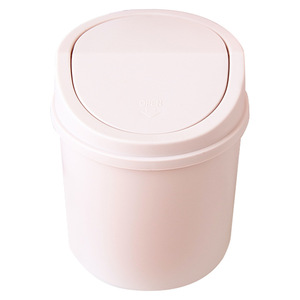 Mini poubelle à couvercle rabattable en plastique, cylindrique, pour bureau, usage intérieur - Product Image 1