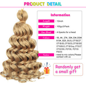 Italia Curl Crotchet Hair 12 pulgadas para mujeres Sintético <span class=keywords><strong>Corto</strong></span> Boho <span class=keywords><strong>Trenzas</strong></span> Extensiones de <span class=keywords><strong>cabello</strong></span> <span class=keywords><strong>Cabello</strong></span> trenzado rizado profundo - Product Image 3