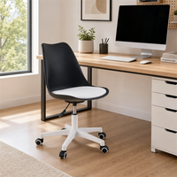 Chaise de bureau pivotante ergonomique moderne en PP réglable pour la maison, le bureau et l'usage commercial