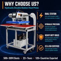 Presse à chaud hydraulique double station 38x38 40x50 40x60 |   Transfert DTF par sublimation à libération automatique |   110V 220V