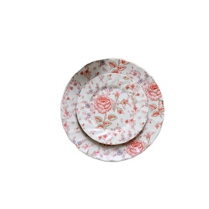 ชุดอาหารค่ำลายกุหลาบแดงอังกฤษขายดี จานเซรามิกคลาสสิก - Product Image 6