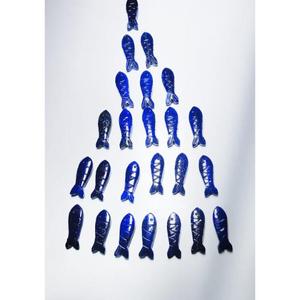 Pierre précieuse naturelle en lapis-lazuli en forme de poisson, 8x25 mm, pendentif en lapis-lazuli bleu - Product Image 4
