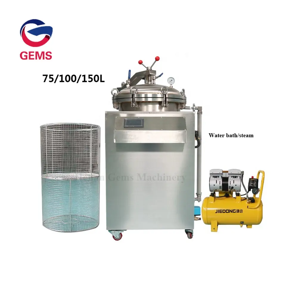 Pouch-Lebensmittelsterilisator Retort 75 100 150 Liter Dampf-Sterilisator Aluminiumbeutel Sterilisationsmaschine