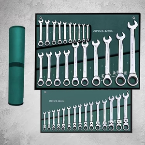 Set Kunci Pas Kombinasi Baja Krom Vanadium Kelas Industri XTXS OEM, Set Kunci Ring dan Ratchet - Product Image 1