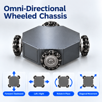 Sasis Robot Roda Mecanum Omnidirectional Cerdas, Platform Mobile Otonom AMR untuk Kendaraan Pengiriman Logistik Gudang