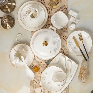Juego de vajilla de porcelana Jingdezhen, platos de cerámica para la cena, platos de porcelana fina para el hogar, platos nórdicos, platos de regalo, venta al por mayor - Product Image 2