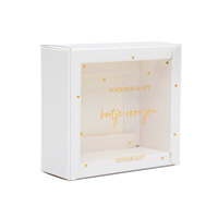 Boîte d'emballage personnalisée en PVC transparent et carton ivoire avec impression dorée pour cadeaux et emballages artisanaux