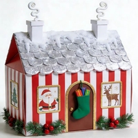Boîte cadeau de Noël en papier fantaisie personnalisée, boîtes d'emballage pour bonbons et aliments, boîte en carton pliable