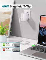 Adaptateur secteur pour ordinateur portable 60W T-Tip pour MacBook Pro Air - 14.85V 3.45A Prise AU Chargeur de remplacement avec certification FCC CE