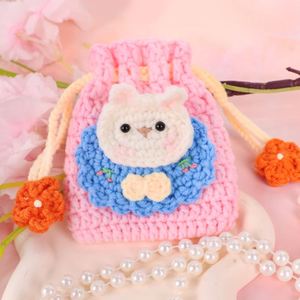 Monedero de Ganchillo Personalizado con Diseño de Dibujos Animados, Bolsa con Cordón Hecha a Mano, Monedero de Hilo Súper Lindo para Auriculares y Monedas, Bolsa de Bolsillo Creativa Hecha a Mano - Product Image 5