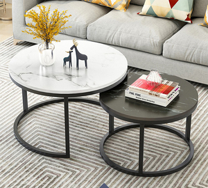 Minimalistisches Luxus-Design Couchtisch mit Kohlenstoffstahlrahmen und Holzplatte für Wohnzimmer - Product Image 2