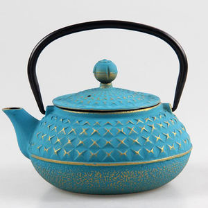 Théière en <span class=keywords><strong>fonte</strong></span> vintage bleu or, prix d'usine exquis, théière à eau bouillante - Product Image 2