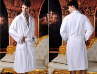 Peignoir en coton blanc unisexe avec design brodé, peignoirs d'hôtel personnalisés