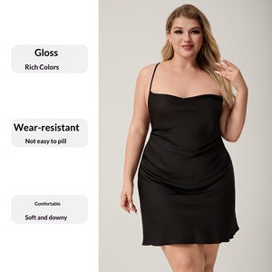 <span class=keywords><strong>Pijama</strong></span> de <span class=keywords><strong>tirantes</strong></span> de talla grande para mujer, transpirable, de seda helada, sexy y sencillo, camisón corto para verano, ropa de descanso. - Product Image 1