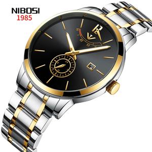 NIBOSI — montre-bracelet de Sport en acier inoxydable, étanche, en or, de marque supérieure, style Sport, Business, livraison gratuite, collection 2318 - Product Image 2