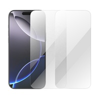 Protection d'écran HD transparente 2.5D personnalisable avec logo OEM, dureté 9H, anti-choc, anti-traces de doigts pour les séries 17 Pro Max, 16, 15