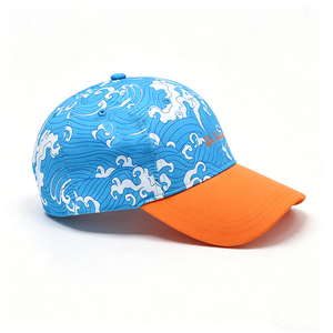 Casquette de surf ACE SPORT à imprimé vague estivale avec sangle sous le menton, résistante à l'eau, chapeau de plage unisexe - Product Image 5