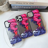 Nouvelle coque de téléphone portable au design volcanique pour iPhone 16 Plus 17 Air Pro Max, coque électro-plaquée antichoc, coque arrière
