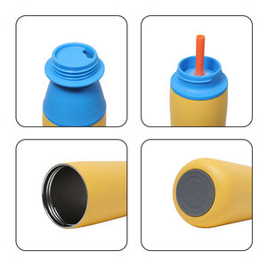 Stainless Steel Water <b>Bottle</b> 500ml Double Wall Vacuum Insulated With Straw For Kids Travel Use - Product Image 3