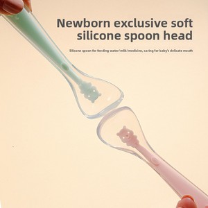 Cuchara de Silicona Suave para Bebés, Cuchara para Arroz Infantil, Set de Alimentación para Alimentos Complementarios, Diseño Sólido, Hecho en China, para <span class=keywords><strong>6</strong></span> <span class=keywords><strong>Meses</strong></span> o Más - Product Image 2