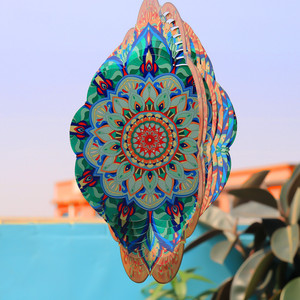 Ornements de <span class=keywords><strong>jardin</strong></span> réutilisables Hourpark Nouveau design Décor en acier inoxydable <span class=keywords><strong>3d</strong></span> suspendu en métal silencieux Wind Spinner - Product Image 4