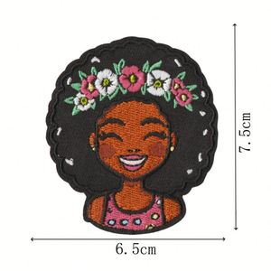 Patchs thermocollants brodés sur machine à broder, motifs de dessins animés, anime, Black Girl Magic, pour la décoration de vêtements - Product Image 6