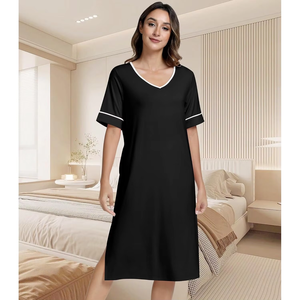 Liquidación de Stock: Camisón de Viscosa hasta la Rodilla para Mujer, Alta Calidad a Precio Competitivo Pjy - Product Image 4