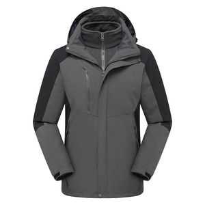 Windproof 3 In 1 Detachable Jacket Men Autumn Winter Outerwear Workwear Stand Collar Parka - Product Image 4