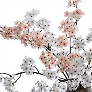 Branches artificielles de fleurs de cerisier blanches à longues tiges 105 cm, nouveau style minimaliste chinois pour la décoration de mariage et l'ornementation de la maison - Product Image 2