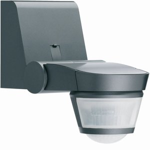 Rilevatore di Movimento a Infrarossi Doppio Hager, Sensore da Parete con Doppia Lente IP55 Antracite - Product Image 1
