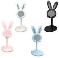 Support télescopique réglable pour téléphone Selfie Support paresseux de bureau de lapin pour Smartphone Tablette Petit support de téléphone portable en direct à la maison
