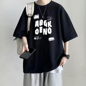 ผู้ผลิตเสื้อยืดเปล่าแบบขายส่ง เสื้อยืดคอตตอนเนื้อหนาสำหรับผู้ชาย เสื้อยืดพิมพ์ลายกราฟิกตามสั่ง เสื้อยืดโอเวอร์ไซส์ พิมพ์ลายนูน 3 มิติ สำหรับผู้ชาย - Product Image 1