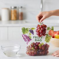 Sac d'emballage transparent personnalisé avec logo imprimé, 1LB 2LB, avec fermeture éclair et orifice d'aération pour fraises, raisins, cerises