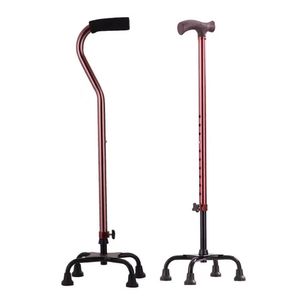 Canne réglable à quatre pieds en alliage d'aluminium pour personnes âgées, légère, antidérapante, avec poignée ergonomique - Product Image 5