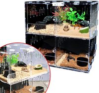 Cage de terrarium pour reptiles, boîte de cage pour reptiles, boîte d'escalade pour animaux de compagnie en acrylique, boîte transparente pour tarantules, insectes, scorpions, vitrine